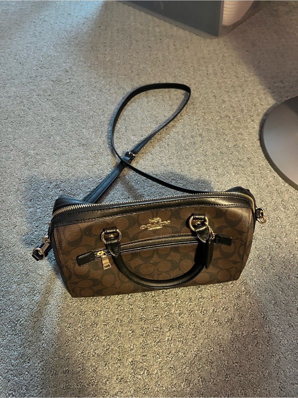 Coach Brown Signature Canvas Crossbody Satchel GREAT CONDITION